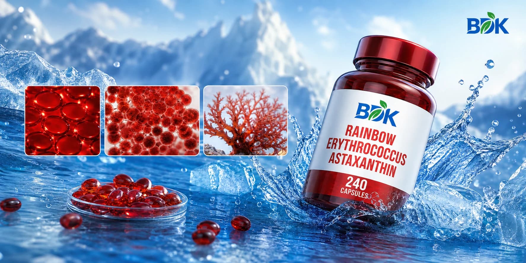 BDK natural astaxanthin capsule bottle prepared for a premium project example