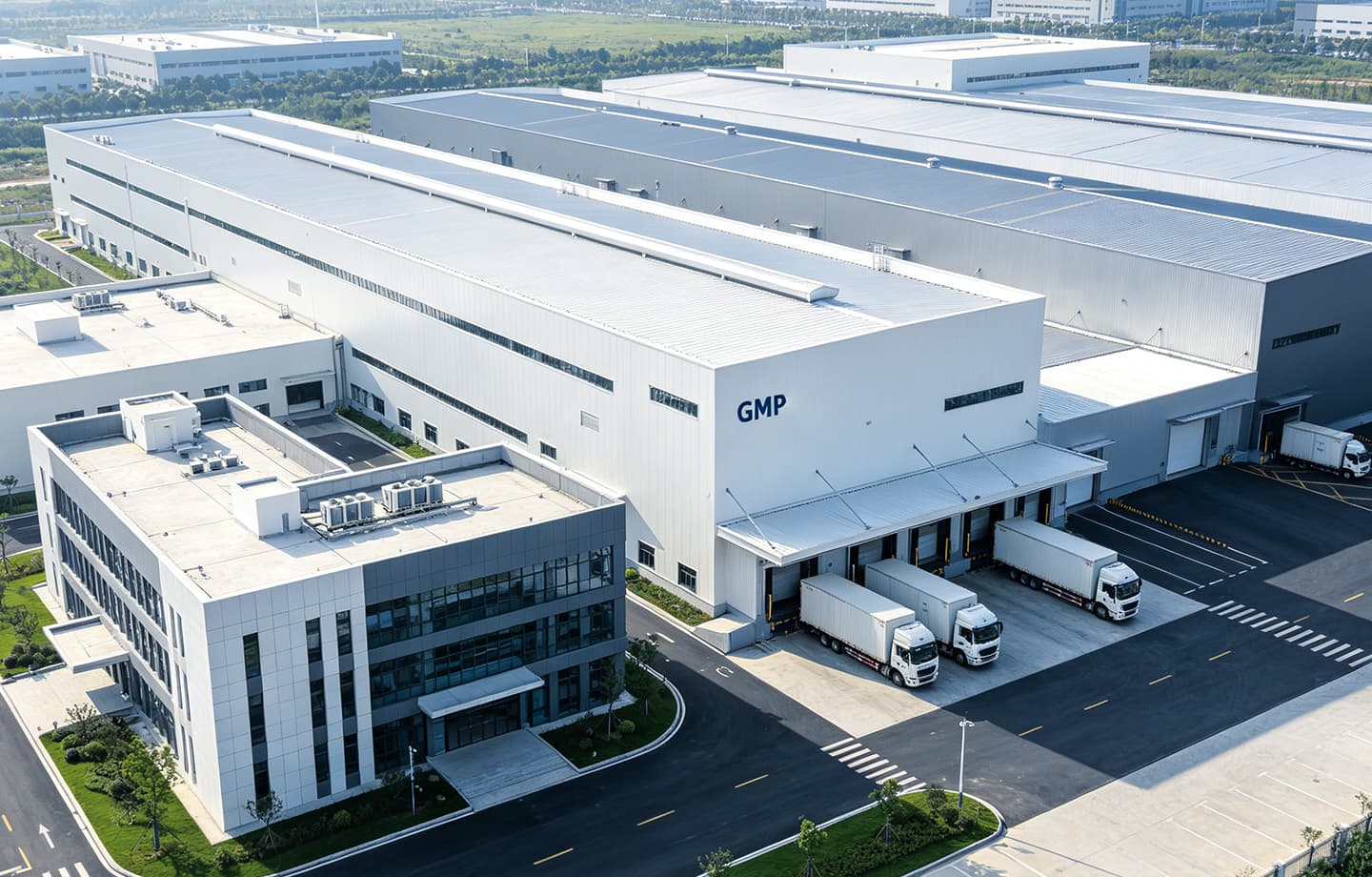 Aerial view of the manufacturing facilities supporting supplement projects
