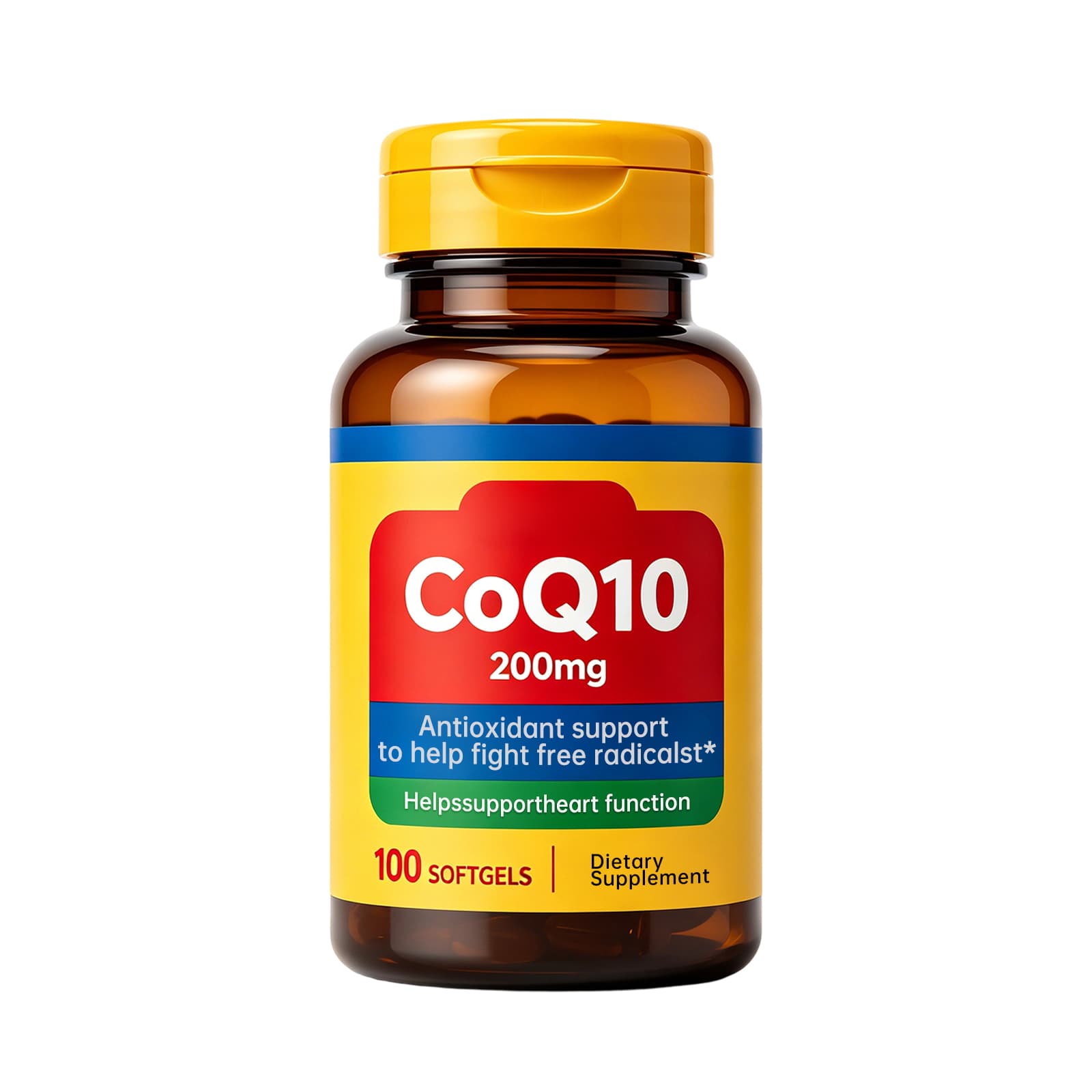 CoQ10 Softgels supplement product presentation