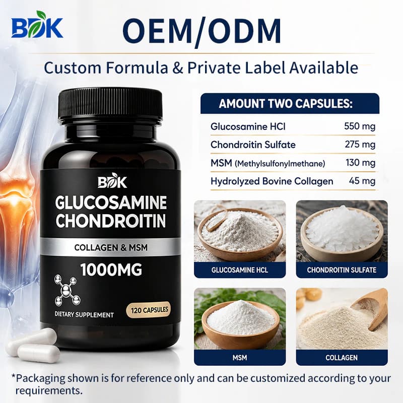 Glucosamine Chondroitin Capsules supplied product information with ingredients, serving size and cautions