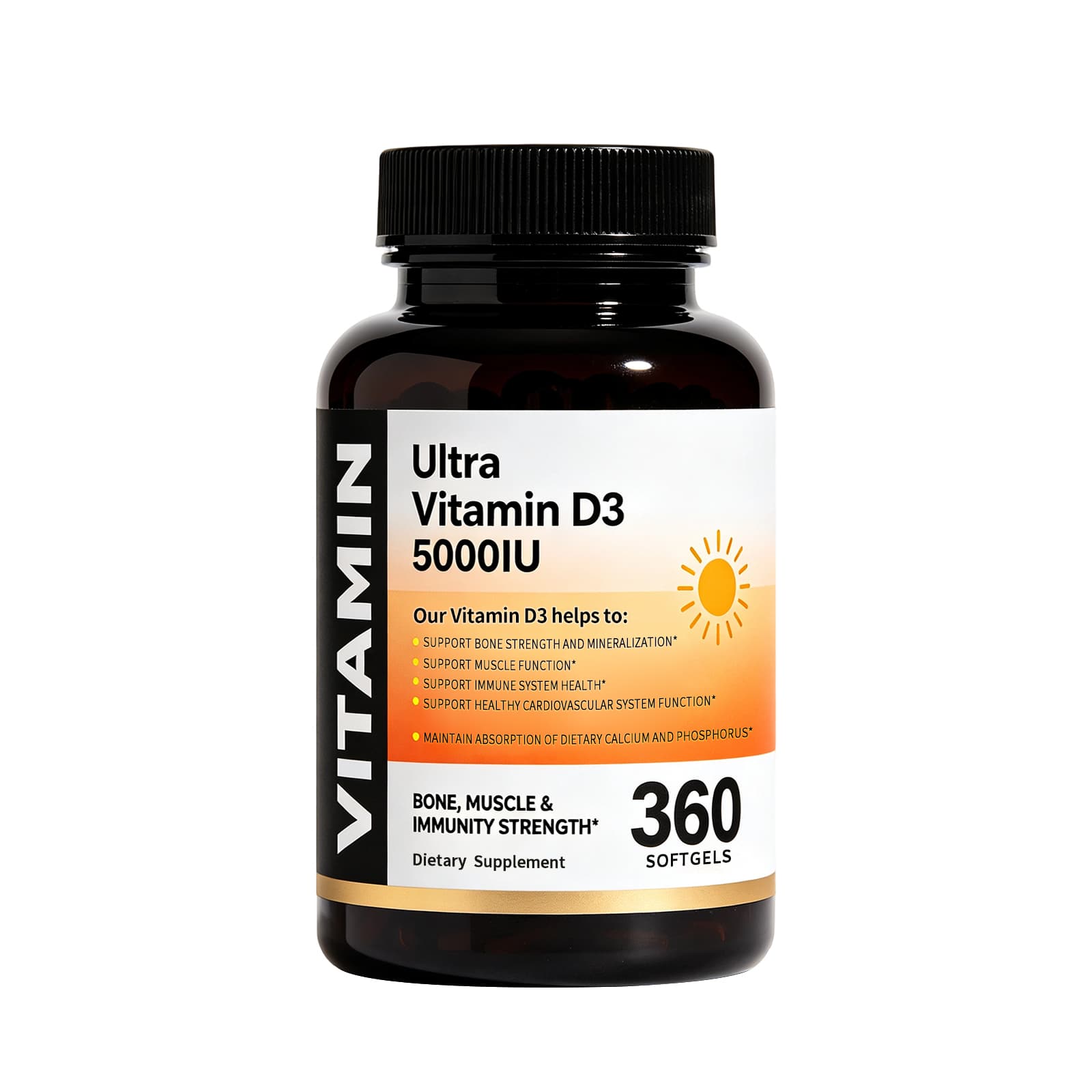 Vitamin D3 Softgels supplement product presentation