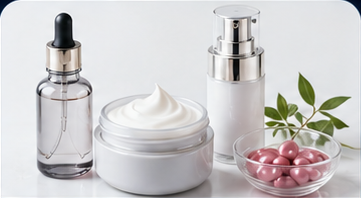 Skincare containers and beauty capsules for personal-care product project directions