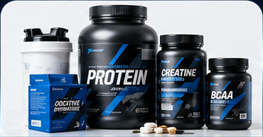 Protein, creatine and sports nutrition products for active nutrition brand projects